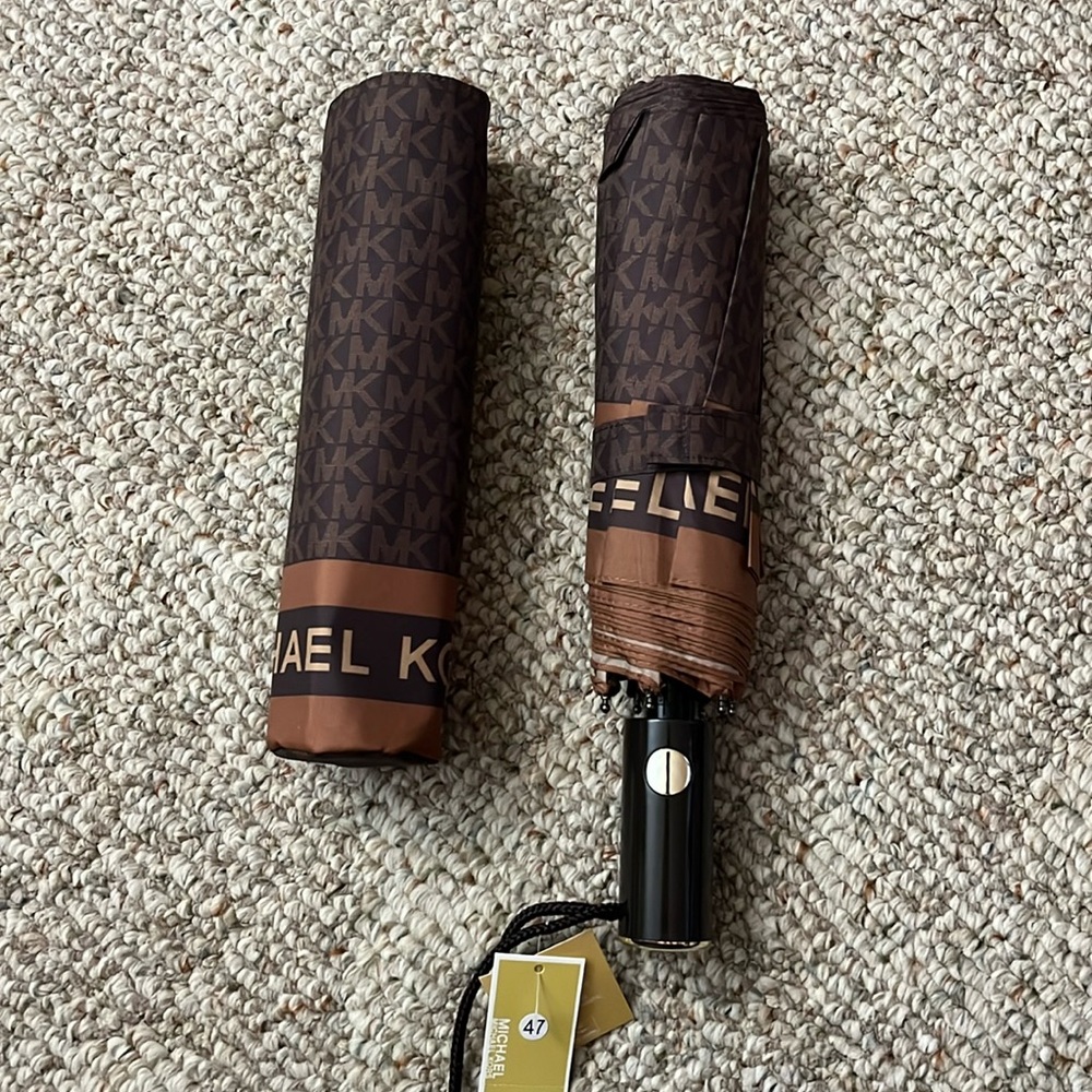 Michael Kors Chocolate Brown Umbrella - Picture 2 of 6